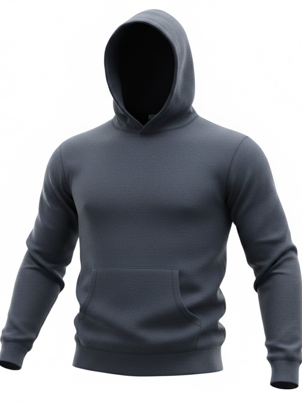 Men's Hanes Dark Blue Heathered Hoodie with Front Pocket Size Medium